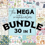 【图片素材】28套儿童绘画水彩涂鸦花鸟绿叶动物玩具PNG