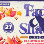 【PS笔刷】27支手绘插画淡入淡出阴影纹理层次感效果