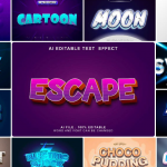 3D矢量文本可编辑,文本效果字体样式