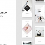 【PSD模板】10款时尚简约INS艺术风格故事卡片传单设计排版样式