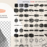 【PS笔刷】1309款水彩艺术画手绘背景纹理插画PS笔刷合集