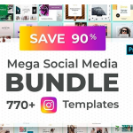 【PSD模板】25套778款时尚品牌创意极简INS风社交媒体