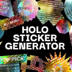 全息贴纸不干胶镭射标签生成器PS样机模板