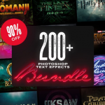 InkyDeals 200+ Photoshop文字效果包PSD字体模板