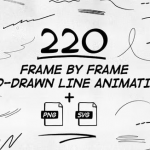 PR模板-220组手绘涂鸦箭头线条逐帧绘制动画