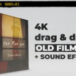 4K视频素材-70个复古老电影胶片遮罩灼烧闪烁颗粒叠加动画+音效