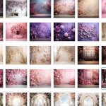 42张影楼婚礼写真优雅的花朵拱门数字影楼背景素材合集