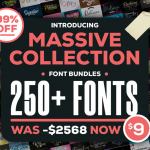 250种海量字体集合-包含书法,衬线,无衬线,卡通,手写等字体