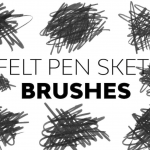素描笔触画笔-适用于PS的素描笔触笔刷素材