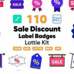 AE模板-110组宣传促销打折徽章标签矢量图形动画