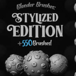 550个Blender笔刷预设 Blender Brushes Stylized Edition