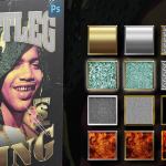 5种复古90年代游戏海报传单广告设计文本图层