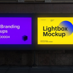 【PS样机】52款高级户外广告牌海报名片灯箱