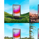 【PS样机】4个户外自然环境背景框架灯箱广告宣传