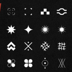 【矢量素材】222个复古Y2K未来科幻抽象艺术图形元素