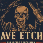 【AI笔刷】78种黑暗魔法半色调纹理AI色板笔刷