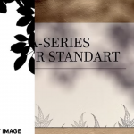 【PS样机】美丽漂亮阴影百叶窗屋顶树枝植物剪影效果生成墙壁背景