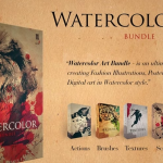 水彩涂鸦喷漆艺术画故障抖动动画抽象光线叠加特效