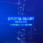 【AE模板】数字科技地球背景公司企业发展历程时间线图文介绍展示动画