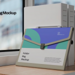 【PS样机】3款档案夹文件资料收纳风琴包产品设计展示