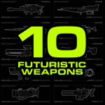 【矢量素材】未来科幻赛博科技虚拟游戏高能激光枪支射击武器