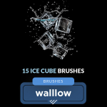 【PS笔刷】15支透明冰块水花绘画设计