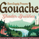 【PS笔刷】68支水粉画手绘儿童插画散点颗粒纹理