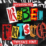 【字体】复古Y2K哥特式涂鸦剪贴画报抽象描边海报排版设计