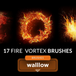 17种火焰漩涡photoshop数字画笔