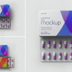 胶囊药丸盒包装样机套装,药品包装样机,胶囊盒样机