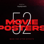 Pr模板-53组创意电影封面海报文字标题排版设计动画