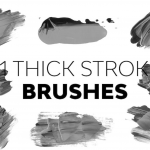 粗犷笔触画笔-适用于PS绘画粗犷笔触笔刷素材