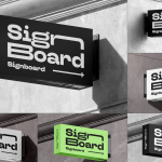 招牌水平模型样机,门店招贴样机模型