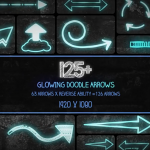 PR模板-霓虹发光涂鸦箭头图形动画