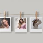 3D场景木夹宝丽来照片样机,宝丽来样机模型