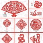 2025蛇年新年春节窗花素材