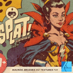 【Affinity笔刷】110支复古漫画风格老式印刷排版纹理绘画效果