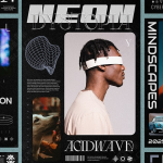 【PSD模板】8款潮流时尚科幻赛博朋克风格新媒体杂志海报封面设计