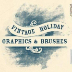 复古节日图案和PS笔刷画笔