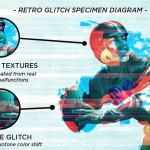 【Affinity笔刷】70种复古风格像素化故障失真扫描偏移照片叠加效果画笔工具包