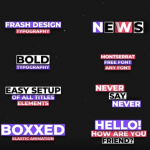 FCPX插件-16组自适应方框底栏文字标题动画