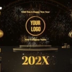 2026新年快乐标志展示AE模板